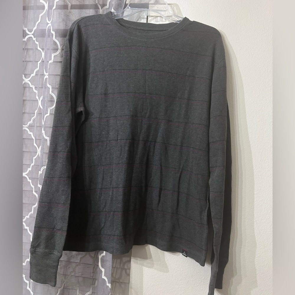 PrAna Breathe Men's Striped Long Sleeve Crew Neck Pullover Size M
